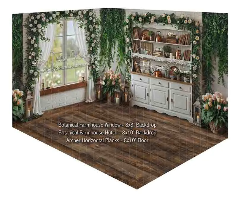 Room Botanical Farmhouse Window + Botanical Farmhouse Hutch + Archer Horizontal Planks 1