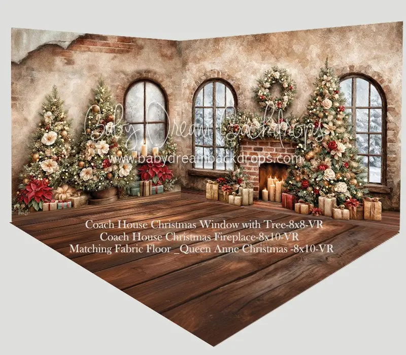 Room Coach House Christmas Fireplace + Coach House Christmas Window With Tree + Queen Anne Christmas Floor (Vr) 1
