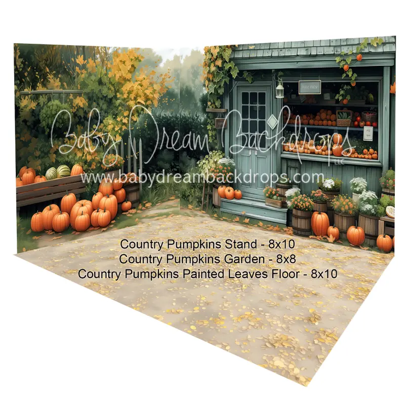 Room Country Pumpkins Stand + Country Pumpkins Garden + Country Pumpkins Painted Leaves Floor 1