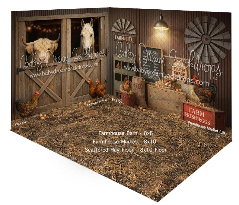 Room Farmhouse Barn + Market + Scattered Hay Floor 1