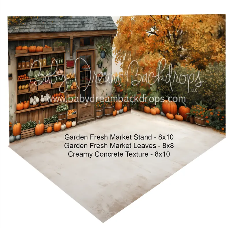 Room Garden Fresh Market Stand + Garden Fresh Market Leaves + Creamy Concrete Texture 1