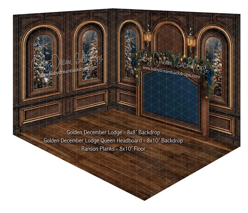 Room Golden December Lodge + Golden December Lodge Queen Headboard + Ranson Planks 1