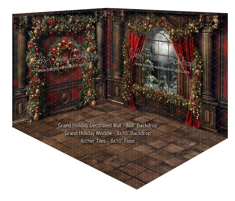 Room Grand Holiday Decorated Wall + Grand Holiday Window + Archer Tiles 1