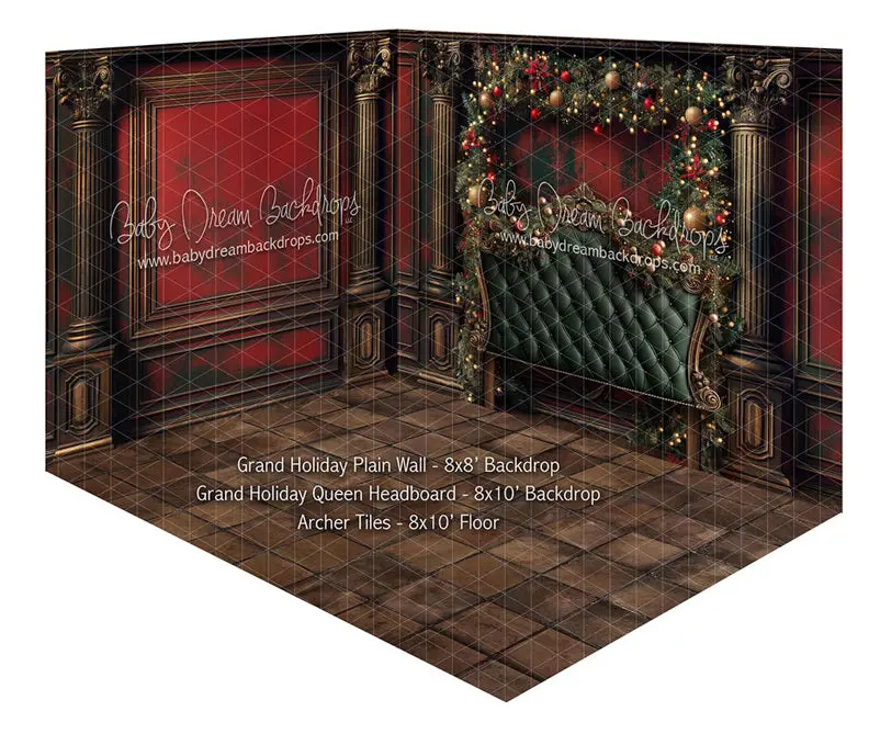 Room Grand Holiday Plain Wall + Grand Holiday Queen Headboard + Archer Tiles 1