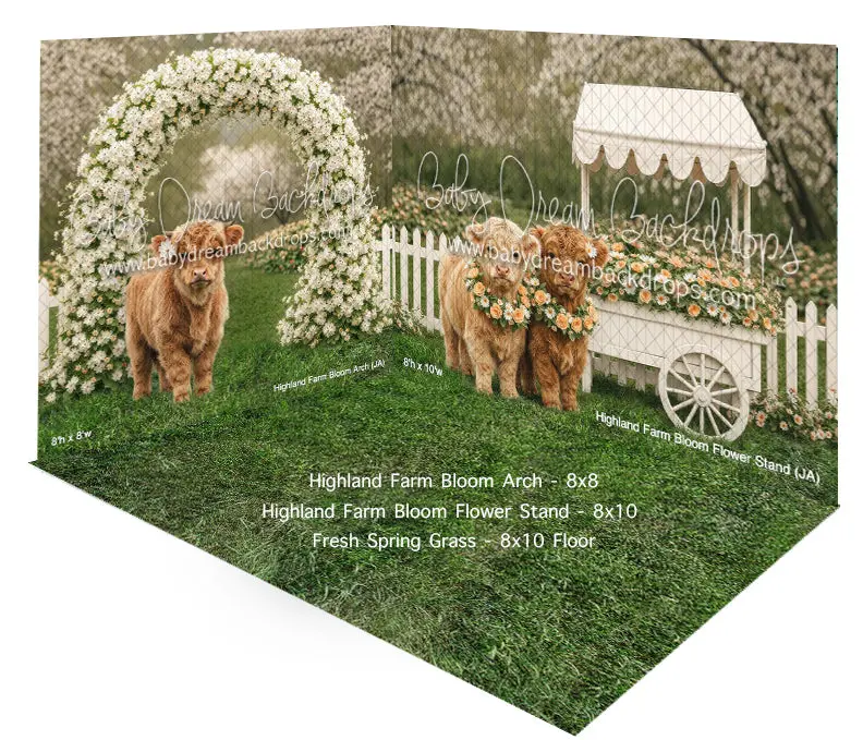 Room Highland Farm Bloom Arch + Flower Stand + Fresh Spring Grass 1