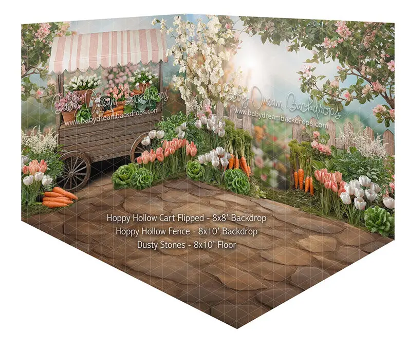 Room Hoppy Hollow Cart Flipped + Hoppy Hollow Fence + Dusty Stones 1
