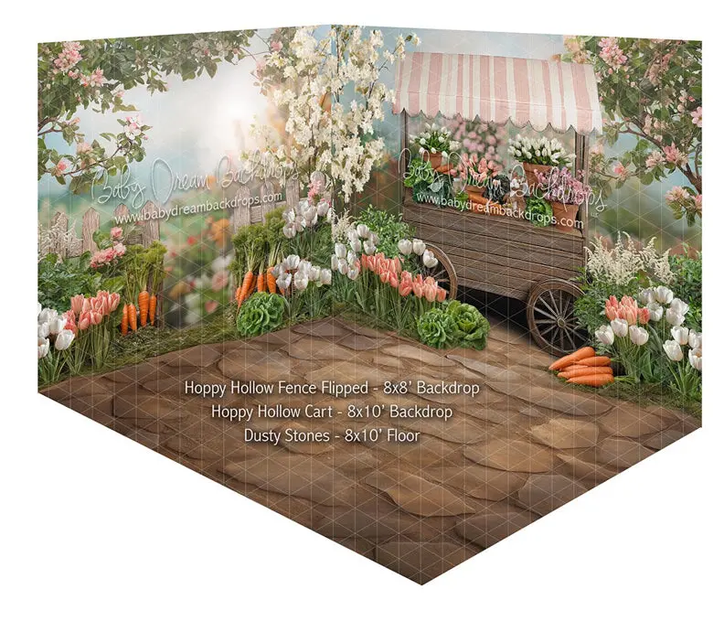 Room Hoppy Hollow Fence Flipped + Hoppy Hollow Cart + Dusty Stones 1