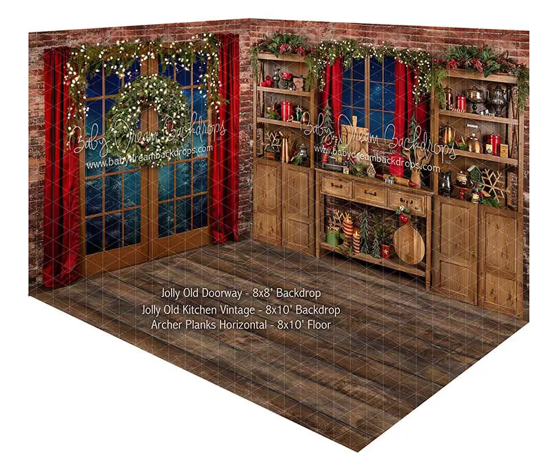 Room Jolly Old Doorway + Jolly Old Kitchen Vintage + Archer Planks Horizontal (Ja) 1