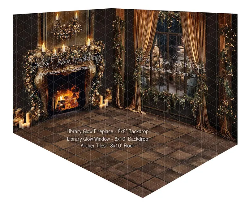 Room Library Glow Fireplace + Library Glow Window + Archer Tiles 1