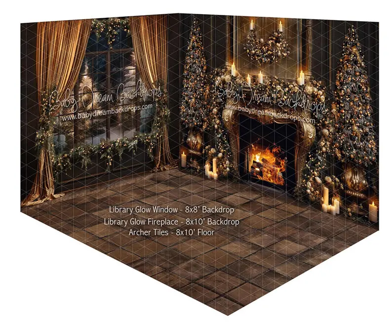 Room Library Glow Window + Library Glow Fireplace + Archer Tiles 1