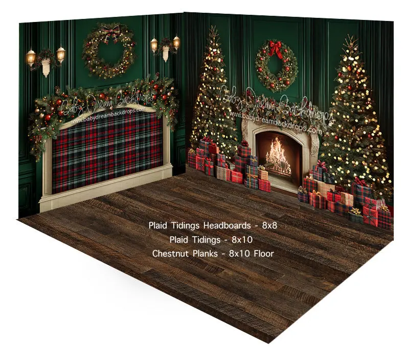 Room Plaid Tidings Headboards + Plaid Tidings + Chestnut Planks 1
