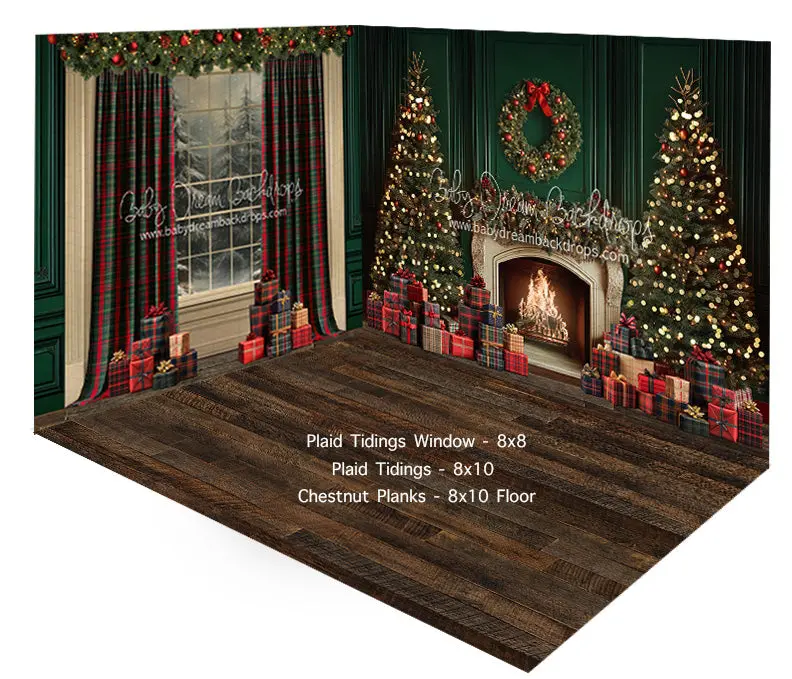 Room Plaid Tidings Window + Plaid Tidings + Chestnut Planks 1