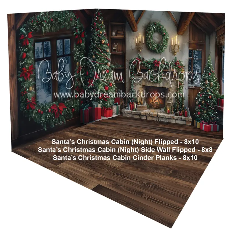 Room Santa’S Christmas Cabin (Night) Flipped + Santa’S Christmas Cabin (Night) Side Wall Flipped + Santa’S Christmas Cabin Cinder Planks 1