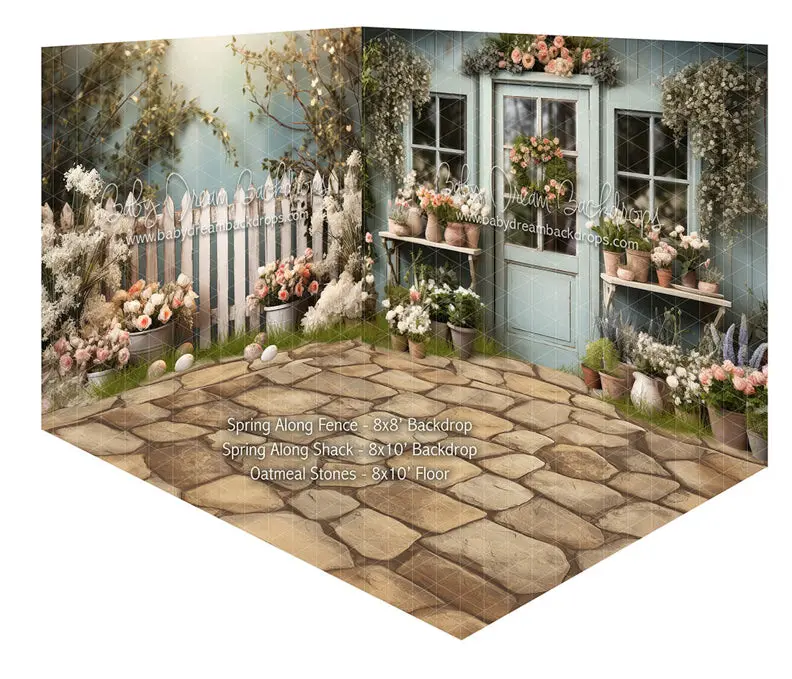 Room Spring Along Fence + Spring Along Shack + Oatmeal Stones 1