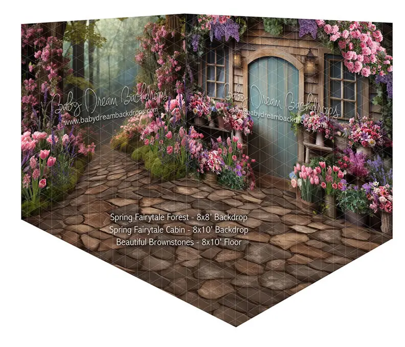 Room Spring Fairytale Path + Spring Fairytale Cabin + Beautiful Brownstones 1