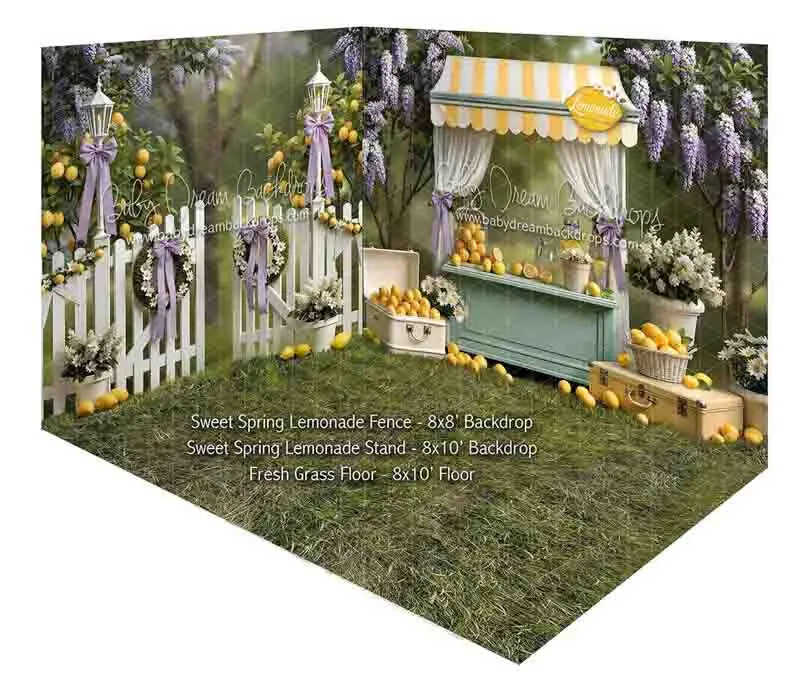 Room Sweet Spring Lemonade Fence + Sweet Spring Lemonade Stand + Fresh Grass Floor 1