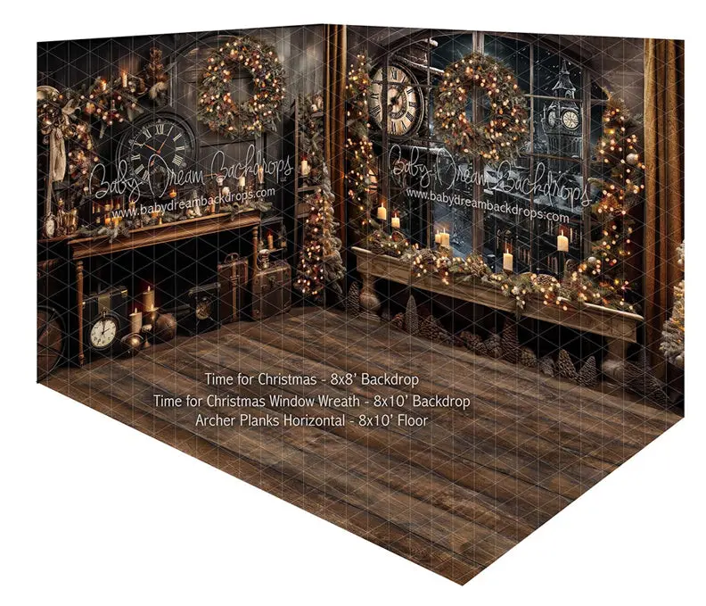 Room Time For Christmas + Time For Christmas Window Wreath + Archer Planks Horizontal (Ja) 1