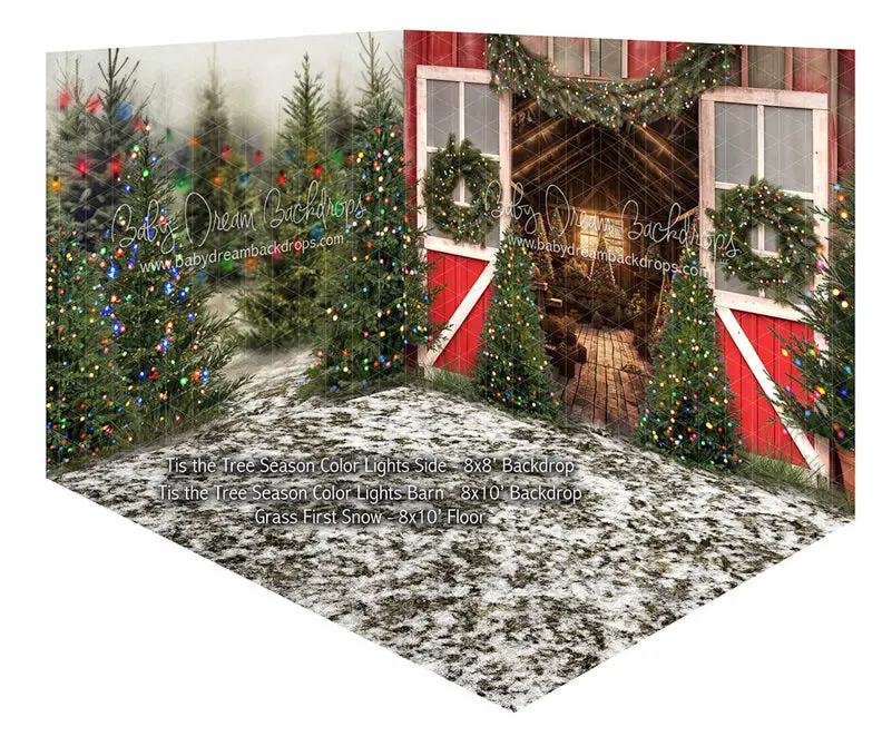Room Tis The Tree Season Color Lights Side + Tis The Tree Season Color Lights Barn + Grass First Snow (Ja) 1