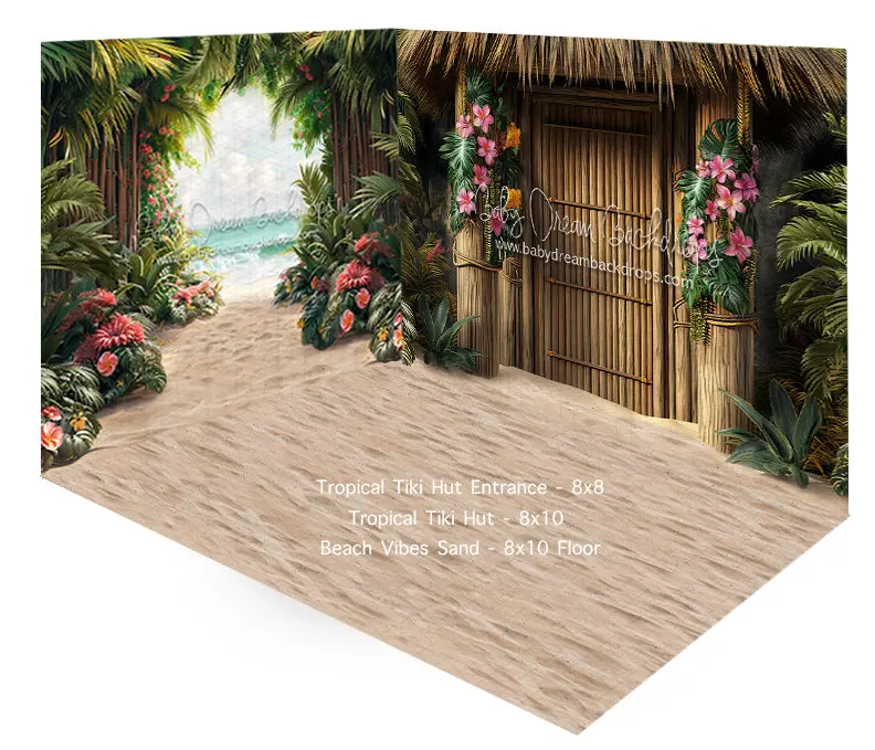 Room Tropical Tiki Hut Entrance + Tropical Tiki Hut + Beach Vibes Sand 1