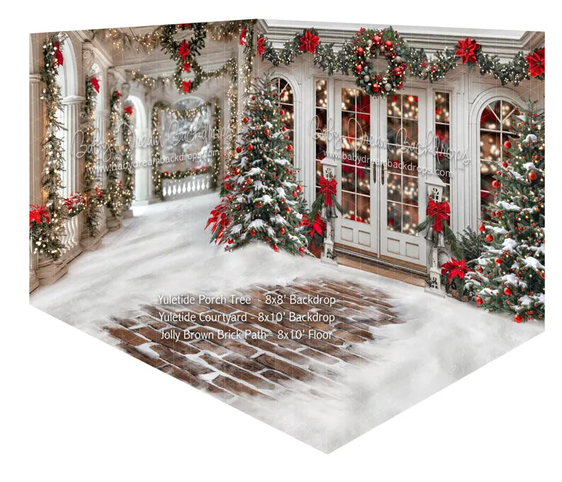 Room Yuletide Porch Tree + Yuletide Courtyard + Jolly Brown Brick Path 1