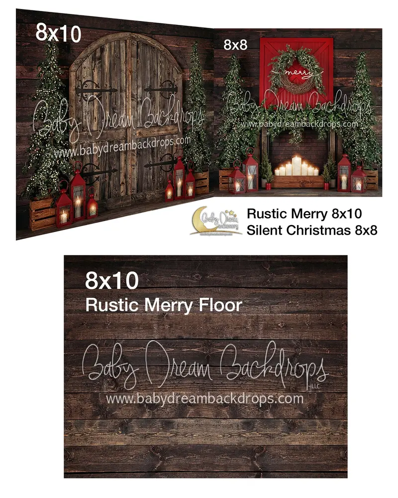 Rustic Merry And Silent Christmas Fabric Room 1