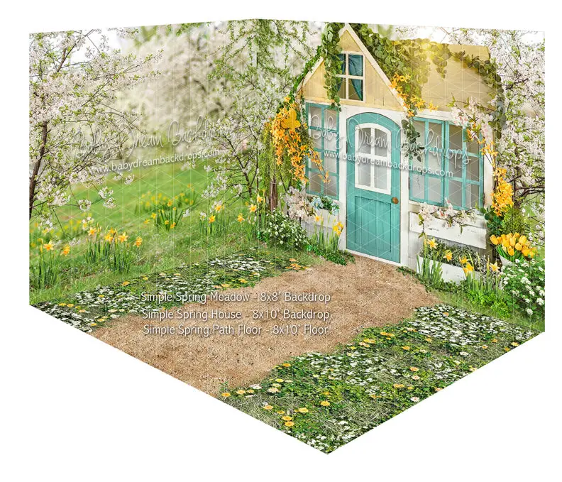 Simple Spring Meadow And House Room 1