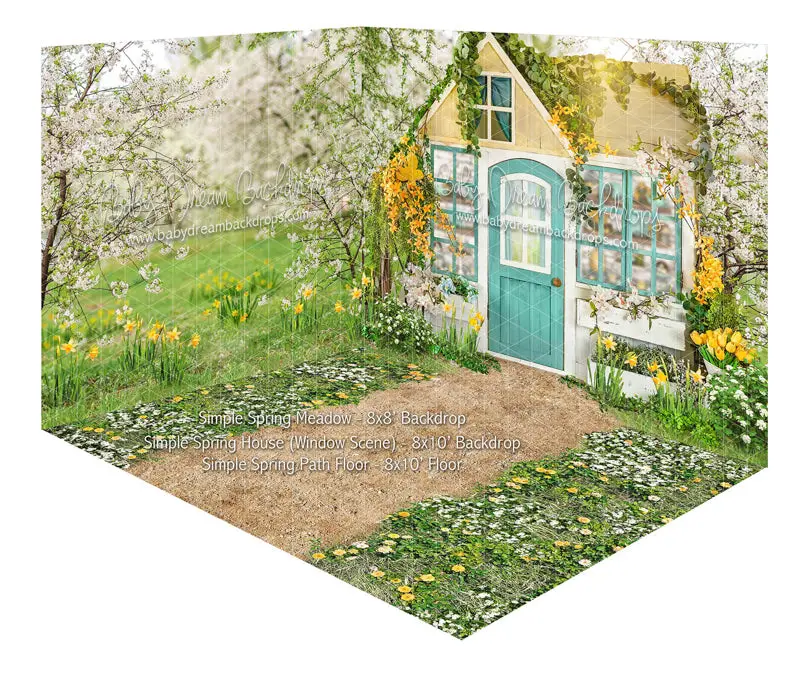 Simple Spring Meadow And House (Window Scene) Room 1