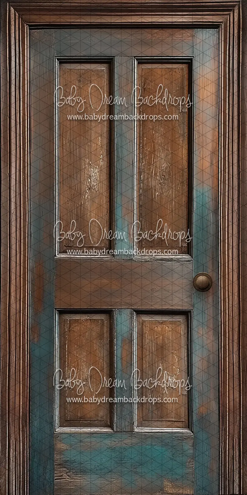 Skinny Door Aged Blue (Right Knob) (Cc) 1