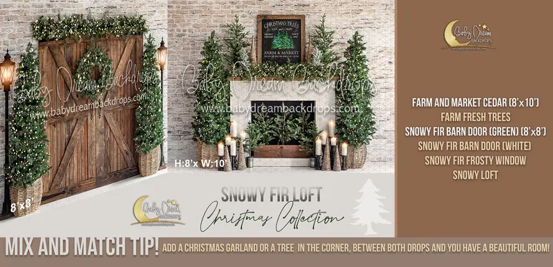 Snowy Fir Loft Barn Door Green And Farm And Market Cedar Bundle 1