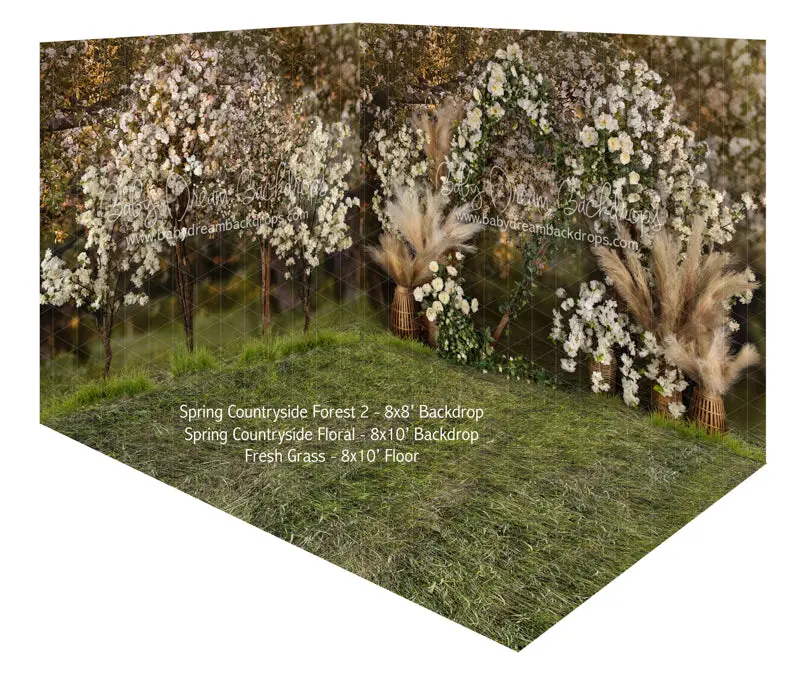 Spring Countryside Forest 2 And Floral Room 1