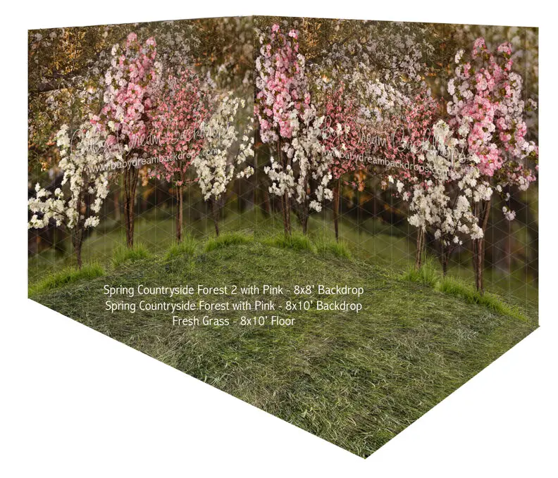 Spring Countryside Forest Pink And Forest 2 Pink Room 1