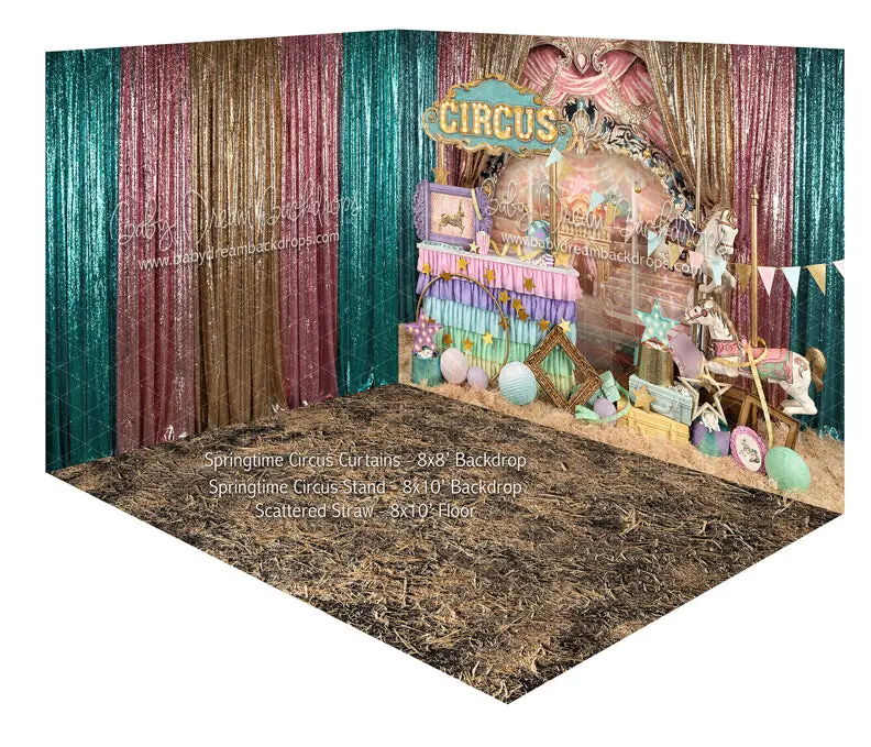 Springtime Circus Curtains And Stand Room 1