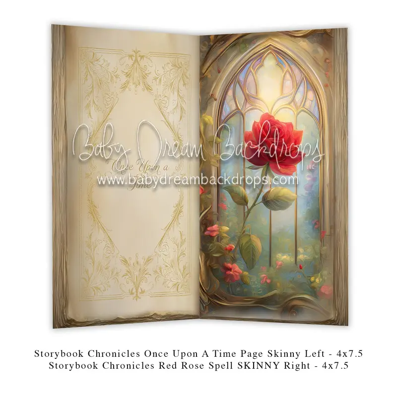 Storybook Chronicles Once Upon A Time Page Skinny Left + Storybook Chronicles Red Rose Spell Skinny Right 1