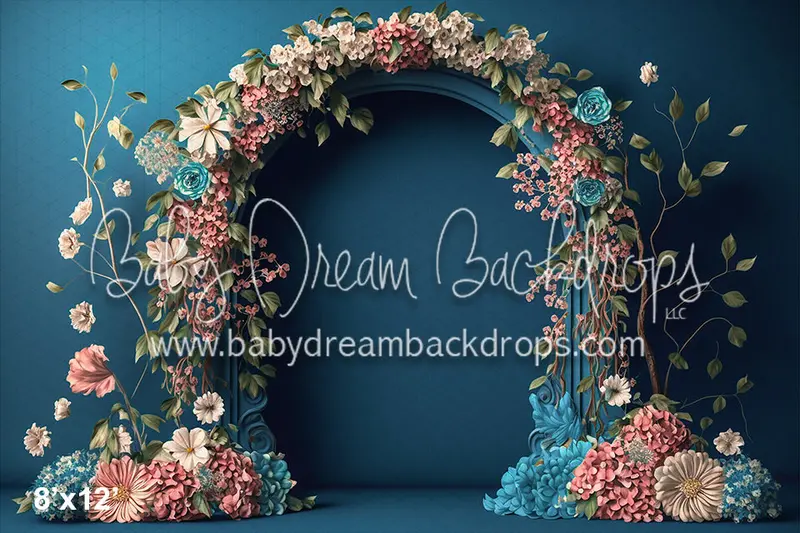 Studio Teal Floral Arch  (Az) 1