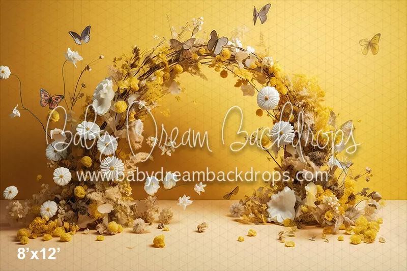Studio Yellow Butterfly Floral Arch  (Az) 1