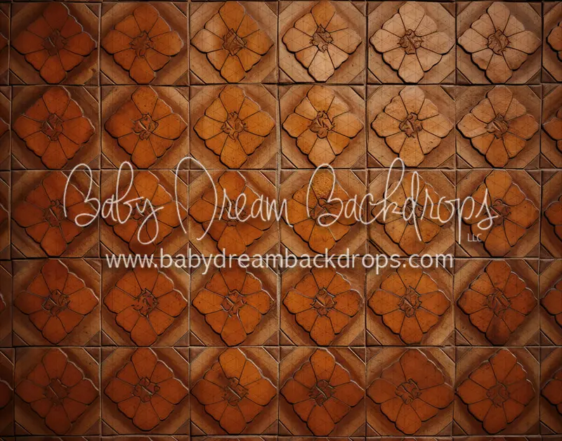 Terra Cotta Flower Tiles Flipped Floor (Md) 1