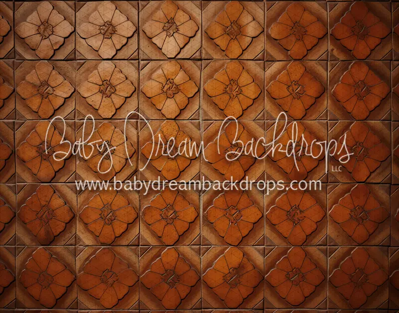 Terra Cotta Flower Tiles Floor (Md) 1