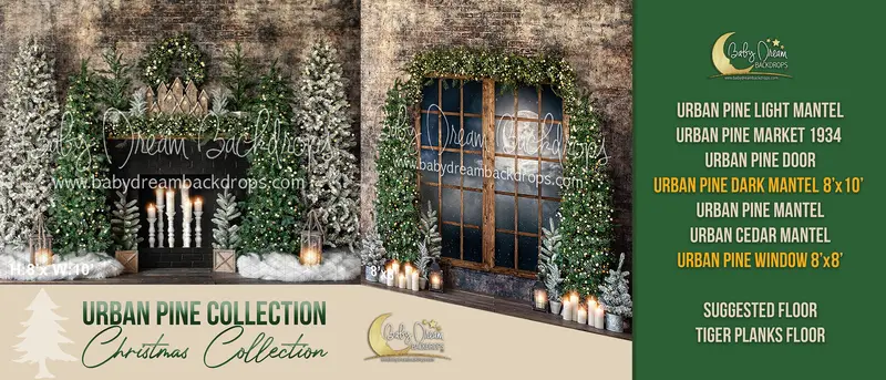 Urban Pine Dark Mantel And Urban Pine Window Bundle 1