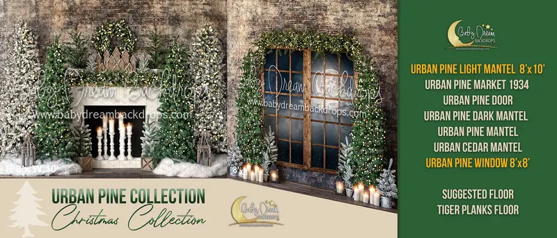 Urban Pine Light Mantel And Urban Pine Window Bundle 1