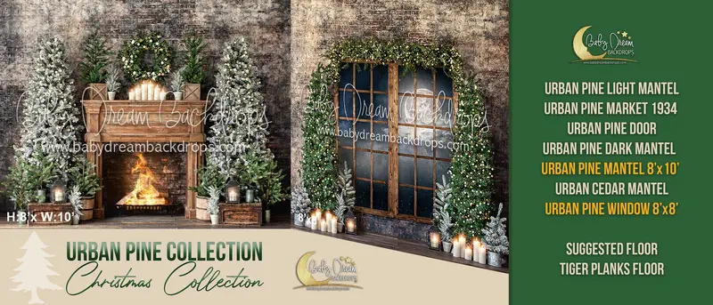 Urban Pine Mantel And Urban Pine Window Bundle 1