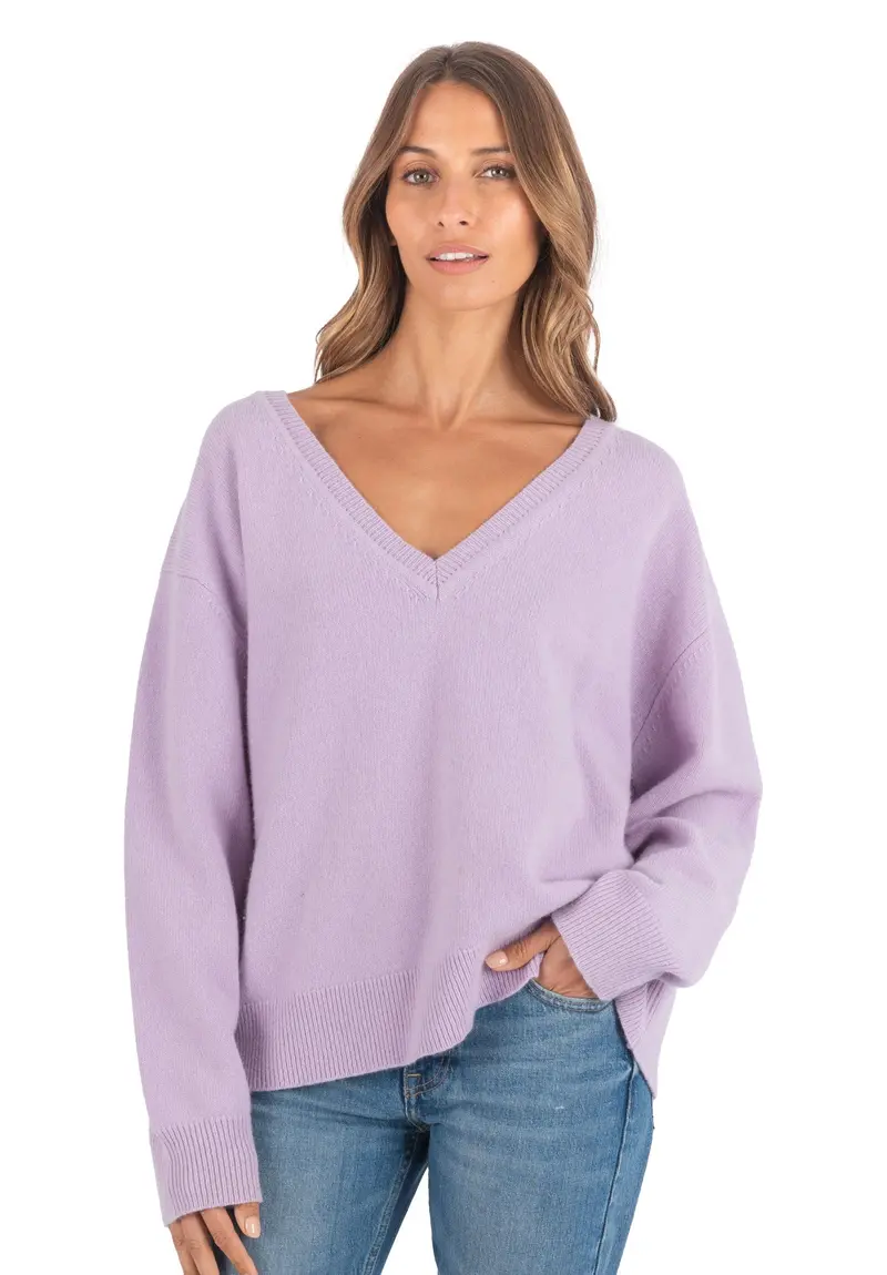 Valentina Lilac Oversized Merino Wool Sweater 1