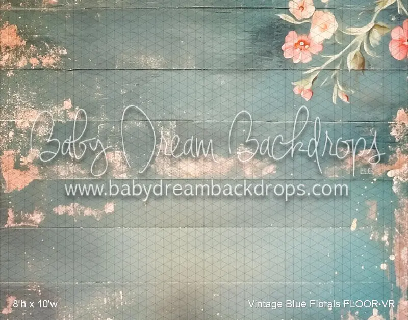 Vintage Blue Florals Floor (Vr) 1