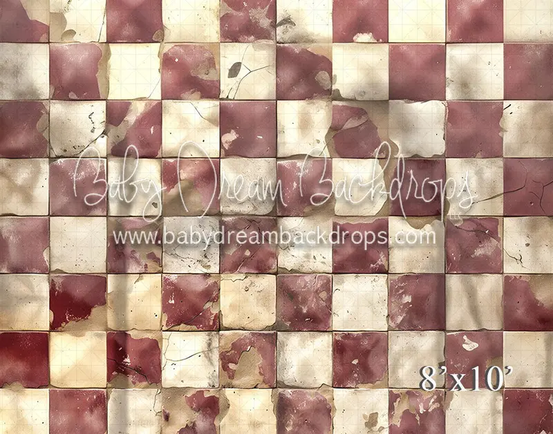 Vintage Checkered Red Floor (Vr) 1