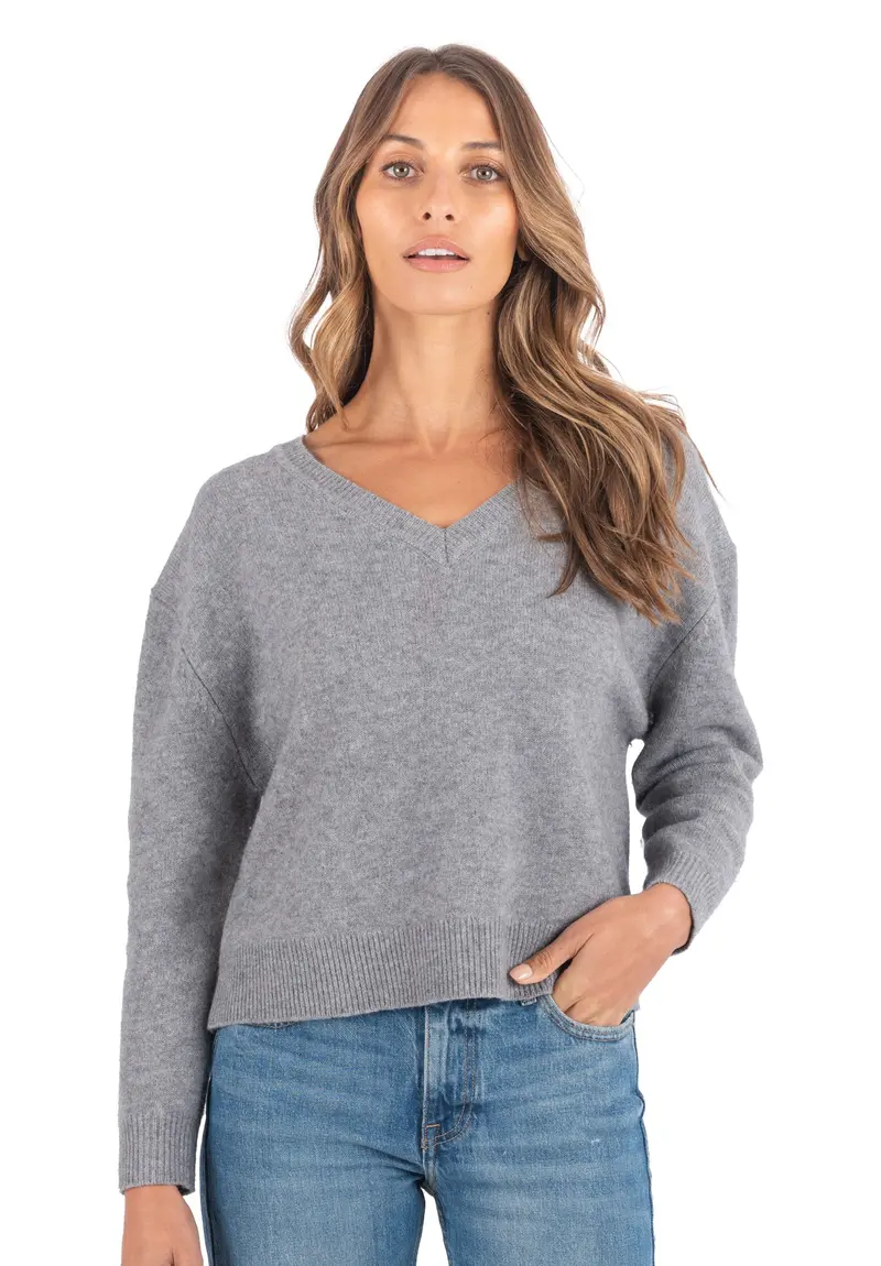 Viola Dark Grey Relaxed Merino Wool Sweater 1