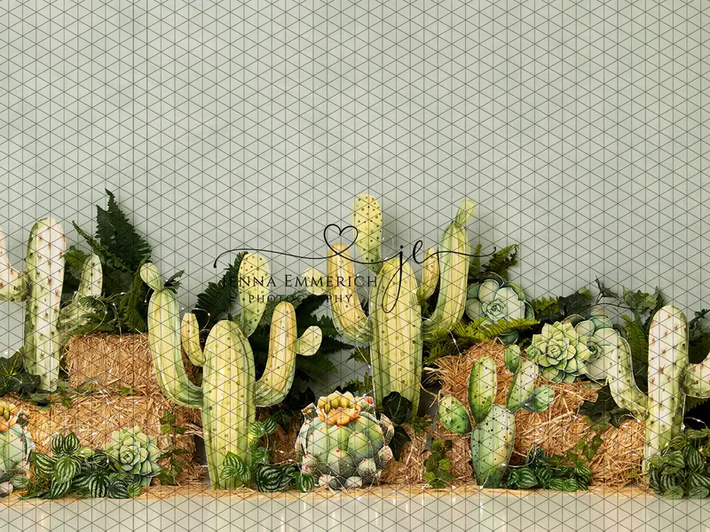 Watercolor Green Cactus (Je) 1