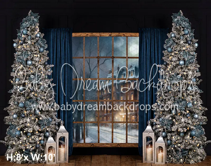 White And Blue Christmas Window (Vr) 1