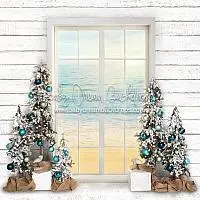 X Drop Coastal Christmas Window 1