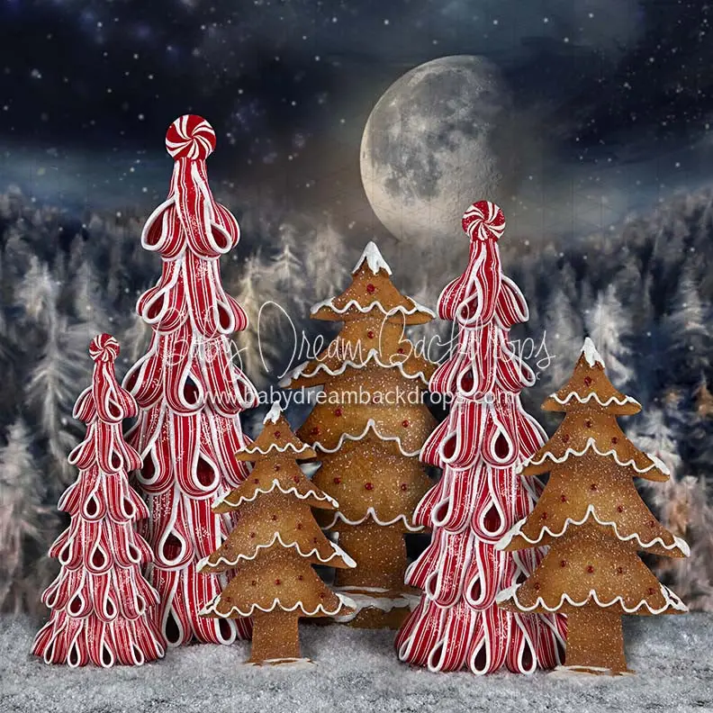 X Drop Gingerbread Trees Moonlight 1