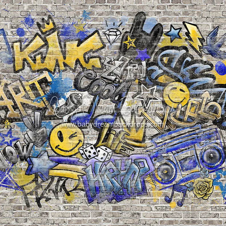 X Drop Graffiti Blast Blue And Gold 1