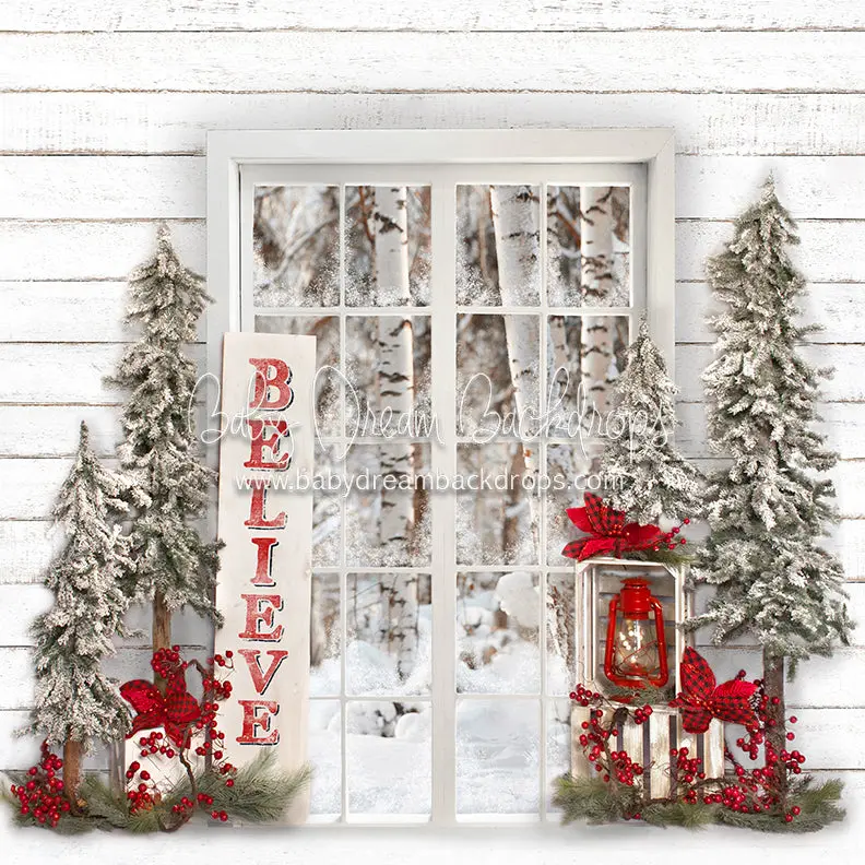 X Drop Simple Christmas Window 1